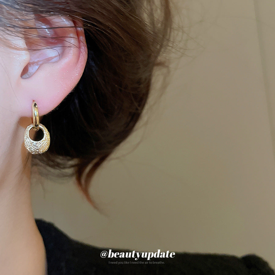 Pendientes de aro ovalados de metal, minimalistas, modernos, geométricos, con acabado chapado, para mujer