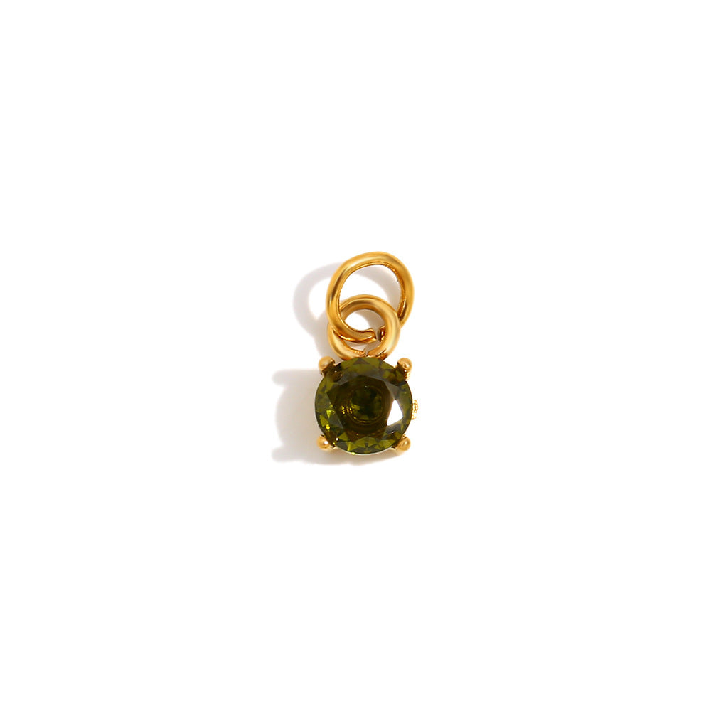 Ciondolo a Barra con Charms in Acciaio Inossidabile Geometrico Minimalista Placcato Oro 18K