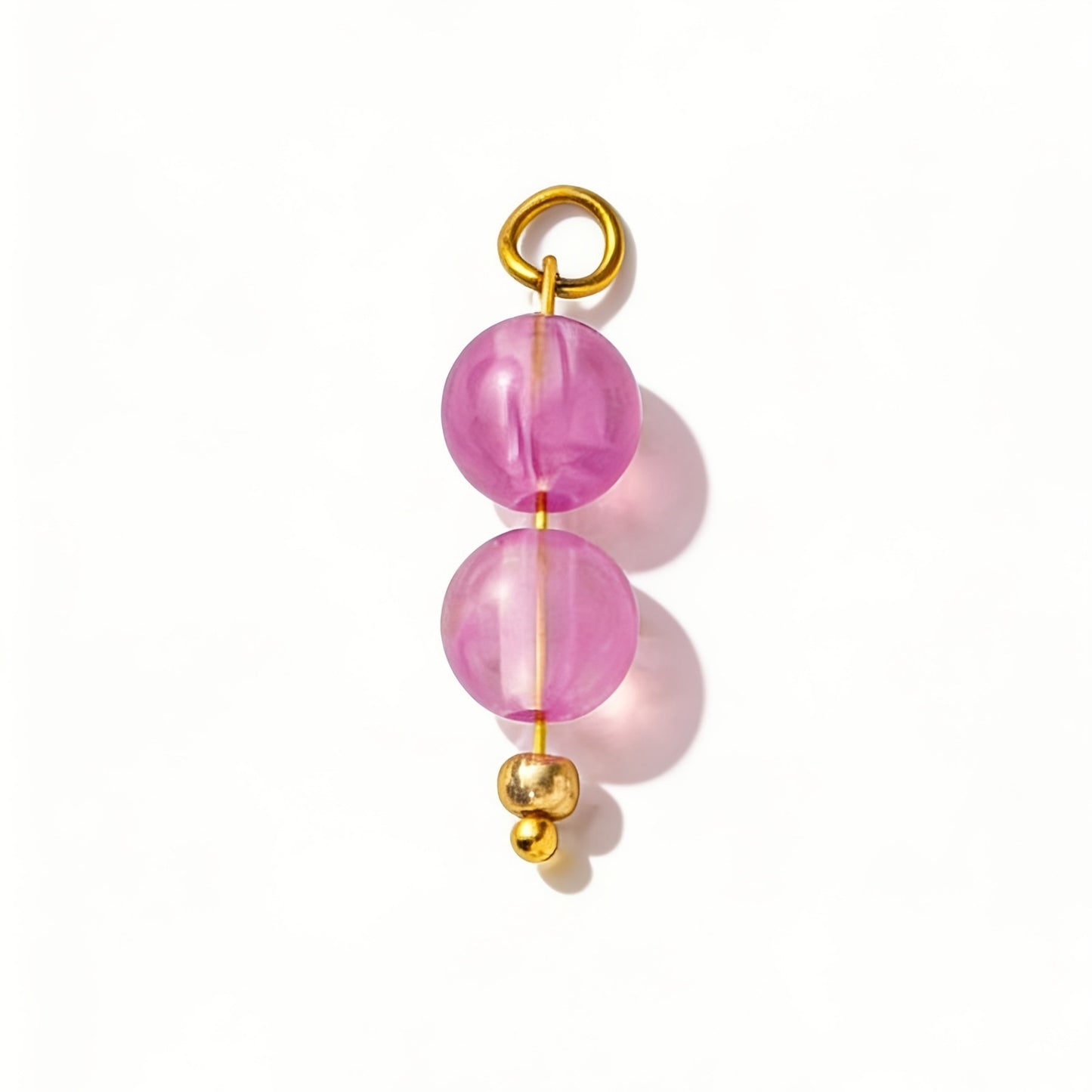 Vintage Gold Plated Stainless Steel Geometric Gemstone Shoe Charm Pendant with PVD Finish