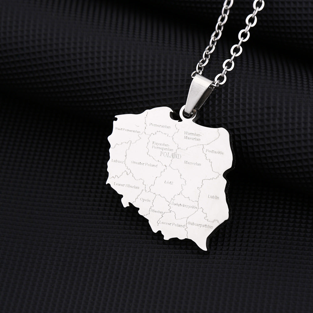 Collar con colgante geométrico minimalista de acero inoxidable con dije de acero de titanio y acabado chapado, para uso unisex.
