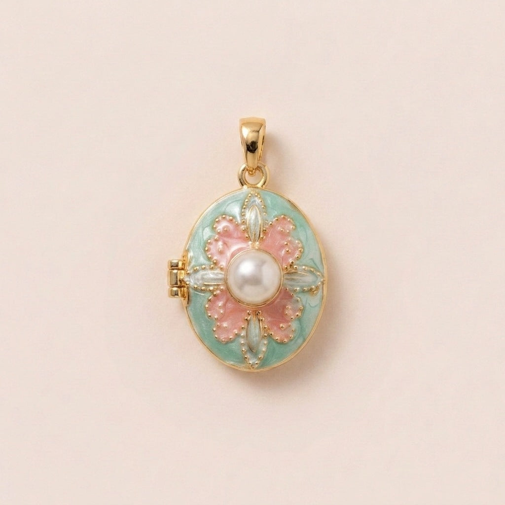 Vintage 18K Gold Plated Brass Heart Pendant Drip Oil DIY Charm Bar