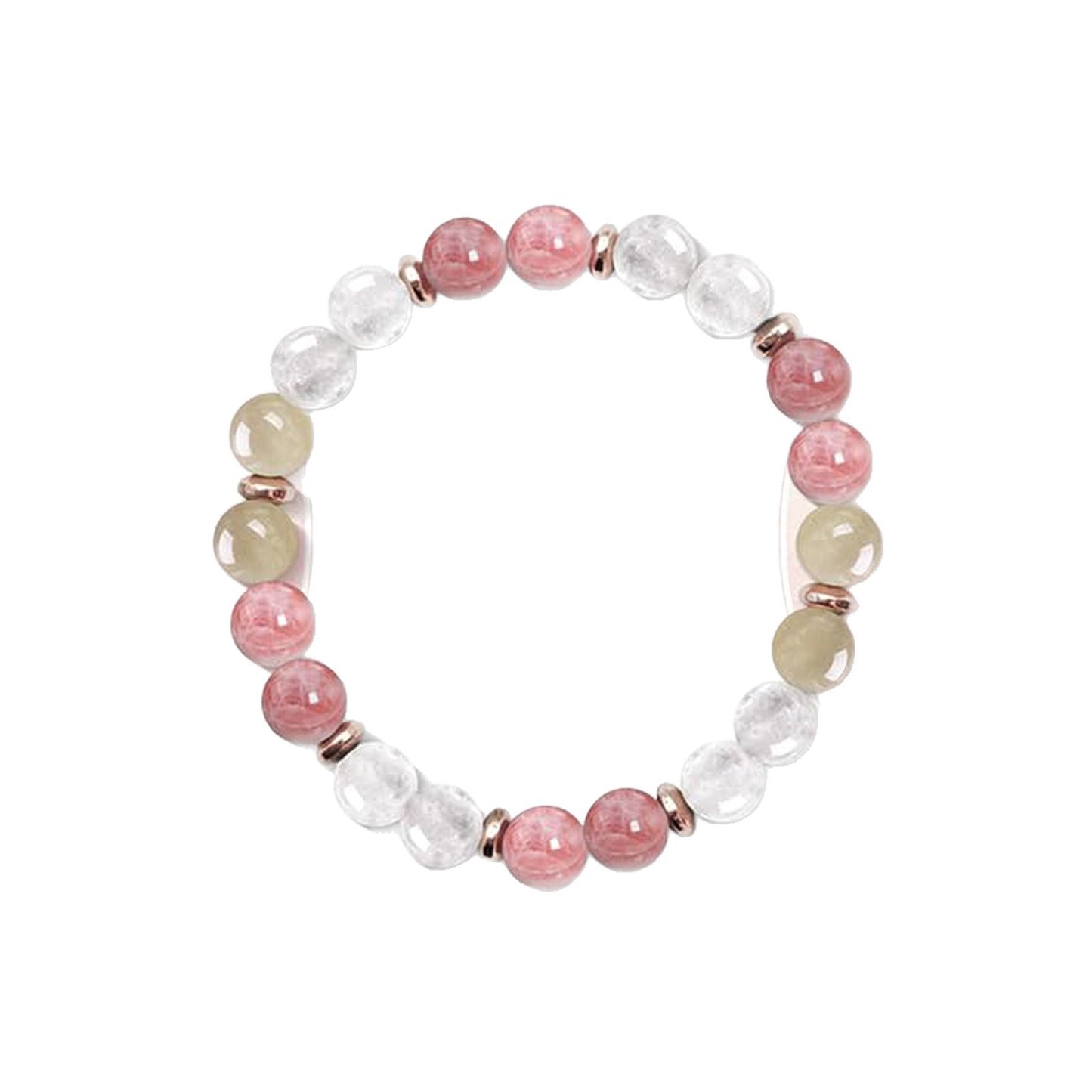 Minimalist Polished Crystal Bracelet for Women with Floral Pattern