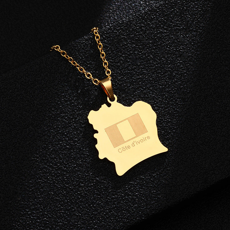 Collana Pendente Geometrica Minimalista in Acciaio Inossidabile con Finitura Smaltata Unisex