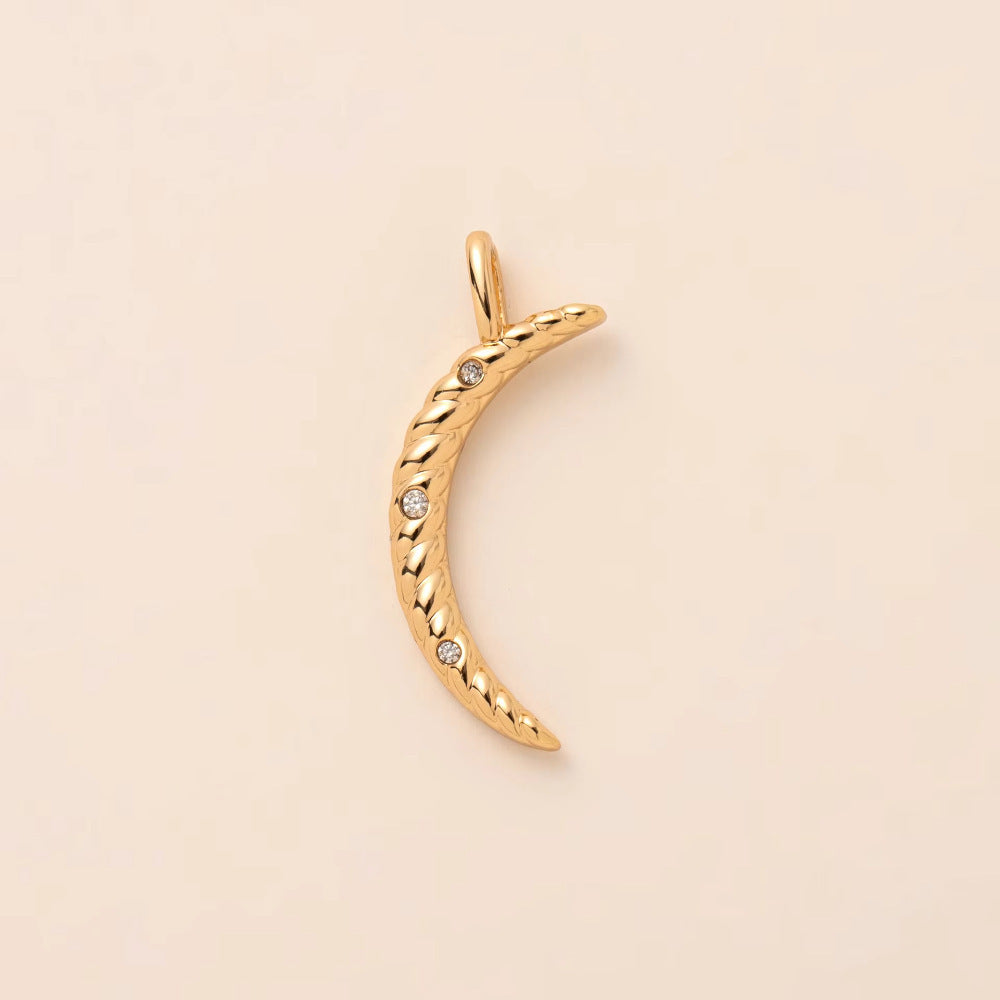 Sweet Gold Plated Stainless Steel Heart Geometric Moon Star Lightning Boot Pendant Necklace for Unisex