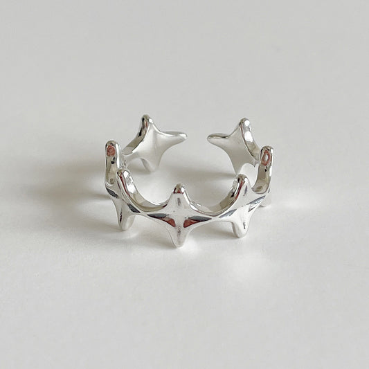 Anello vintage a forma di stella in argento sterling 925 per donna