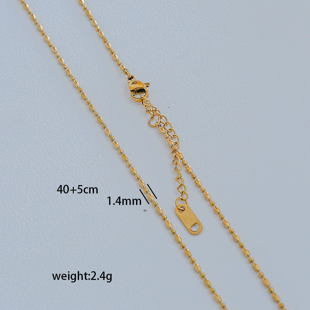 Ciondolo da donna con nappa, catena serpentina placcata in acciaio inossidabile, geometrico minimalista