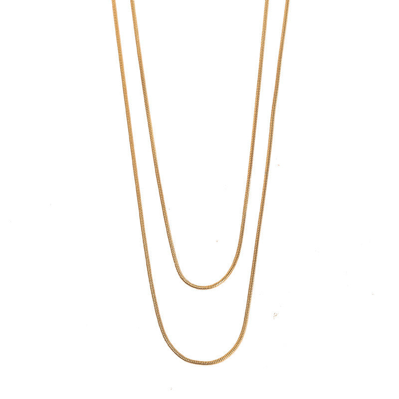 Collana a catena a serpente in acciaio al titanio con forme geometriche, di tendenza, per donna