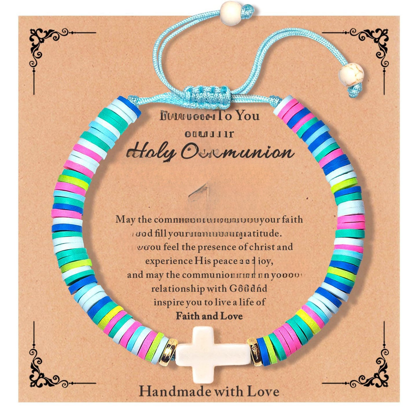 Minimalist Handmade Woven Cross Turquoise Resin Bracelet Unisex Adjustable