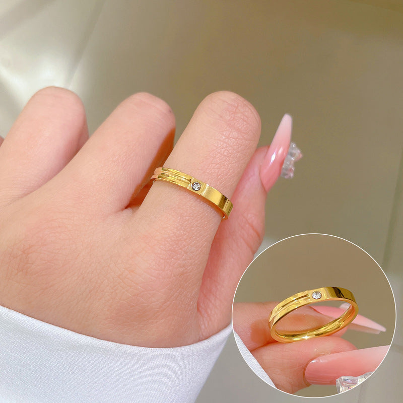 Minimalist Cool-Sweet Titanium Steel Crown Ring for Unisex