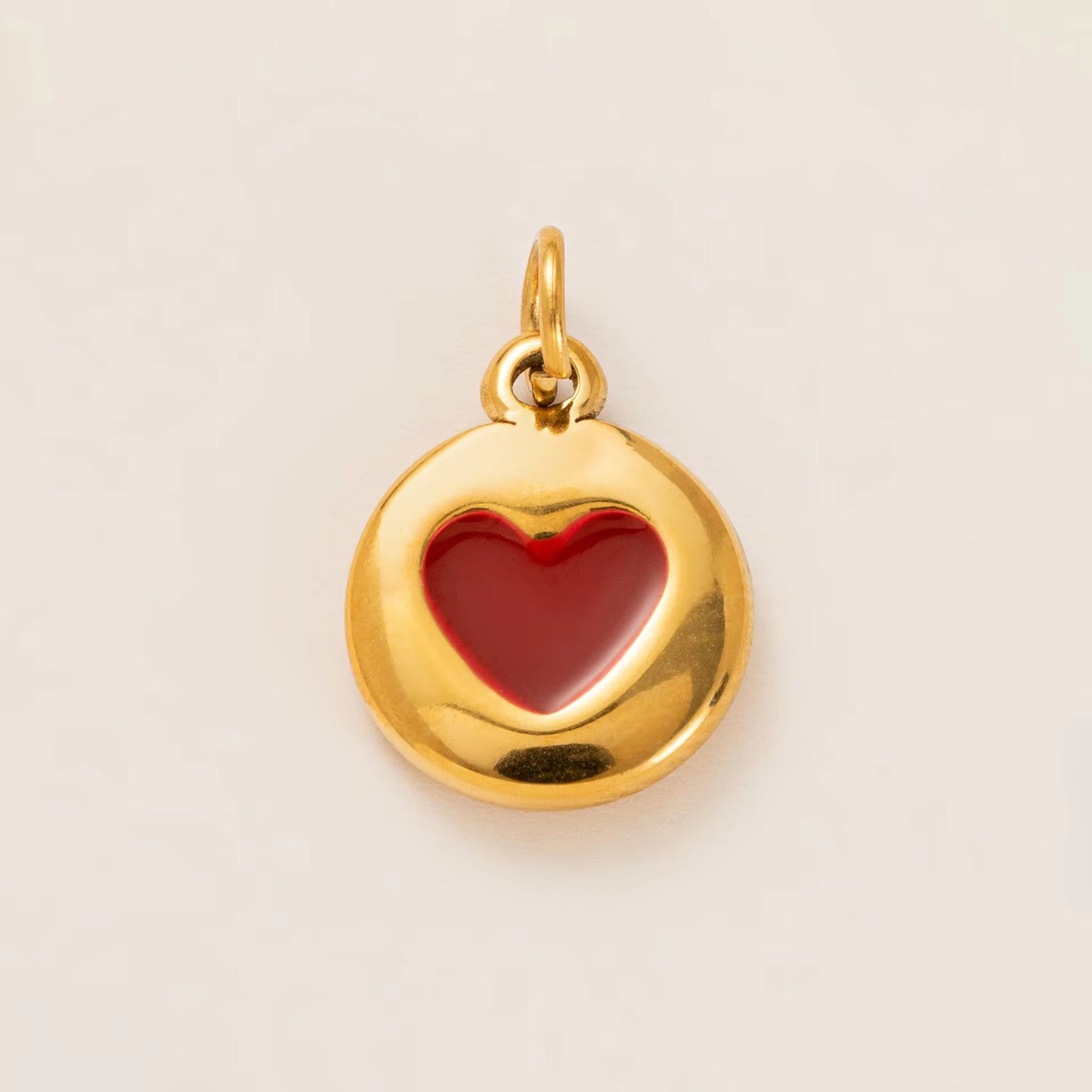 18K Gold Plated Stainless Steel Heart Charm Bar PVD Coated Pendant