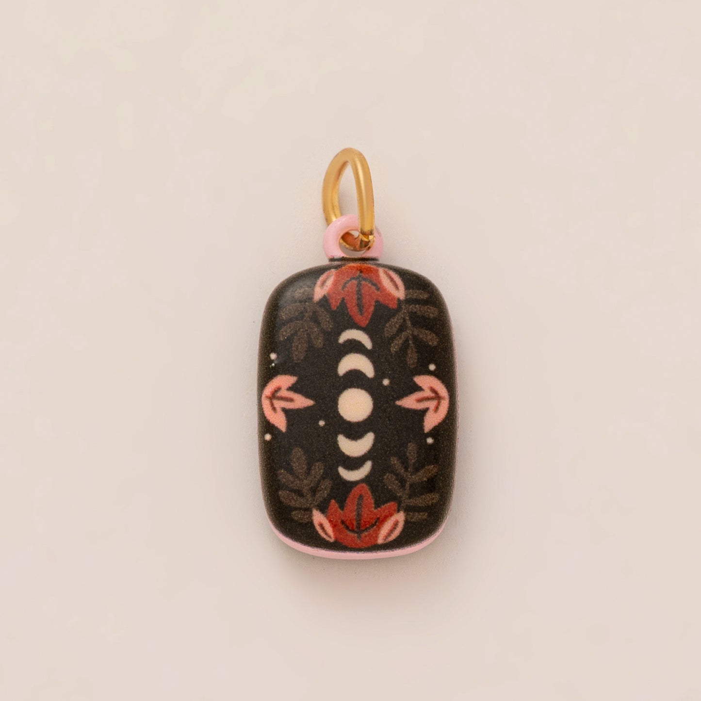 Vintage 18K Gold Plated Drip Oil Brass Pendant Charm Bar for Women