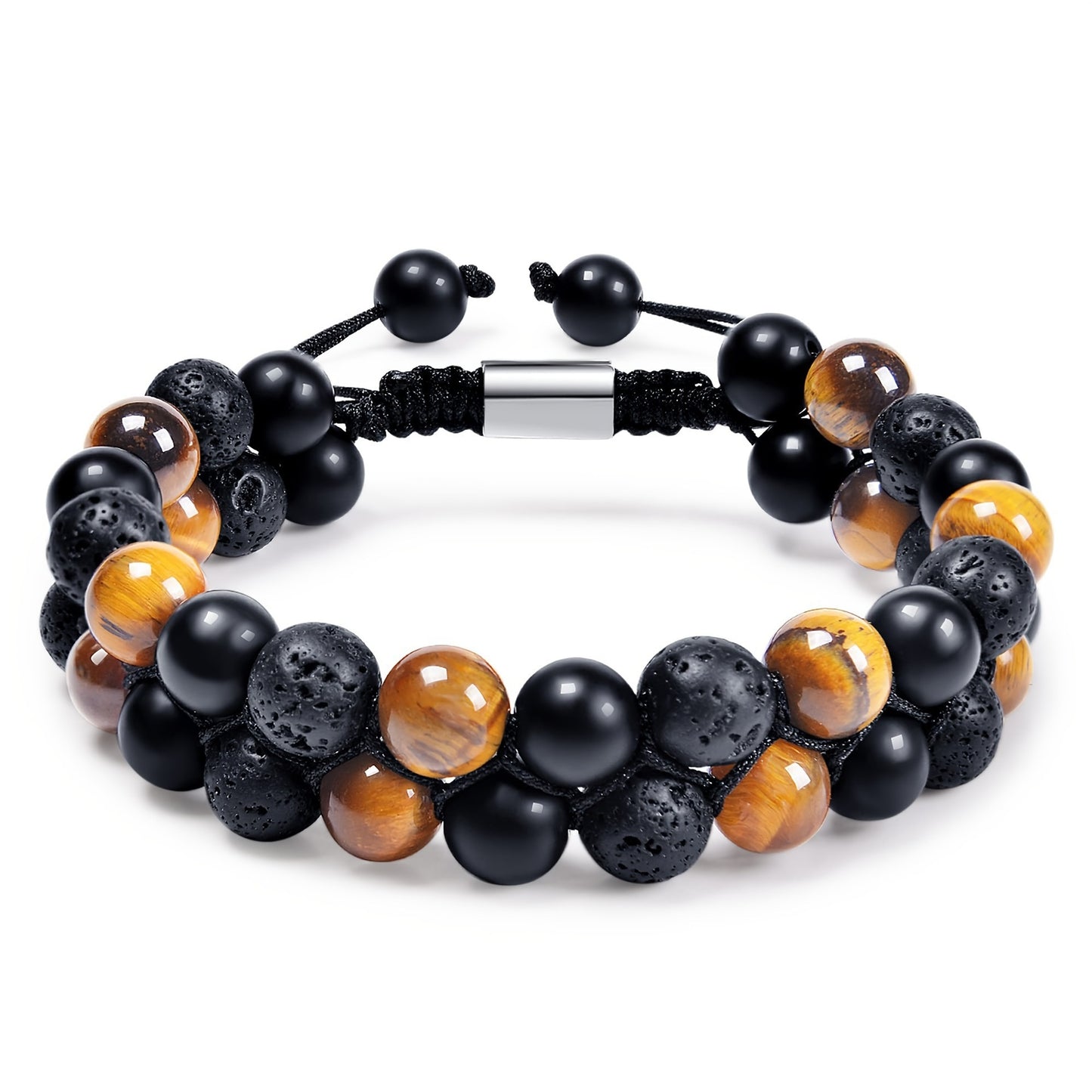 Unisex Animal Charm Alloy Bracelet with Natural Turquoise Agate and Crystal Stones