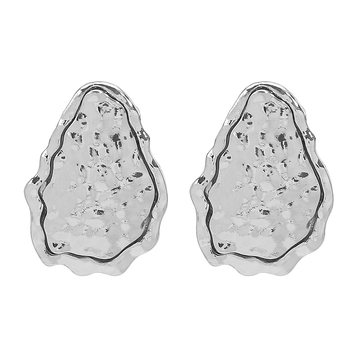 Aretes de aleación texturizados geométricos vintage para mujer con acabado galvanizado