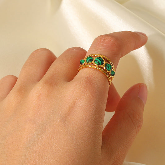 Ins Style Round Hollow-Out Stainless Steel Ring for Women Fashion Jewelry Gift