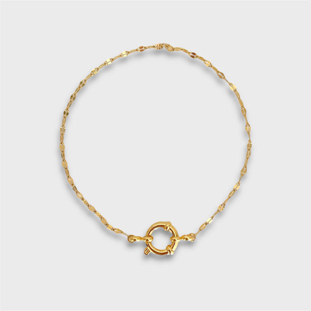 Minimalist Geometric Round PVD Titanium Steel DIY Charm Bar Bracelet
