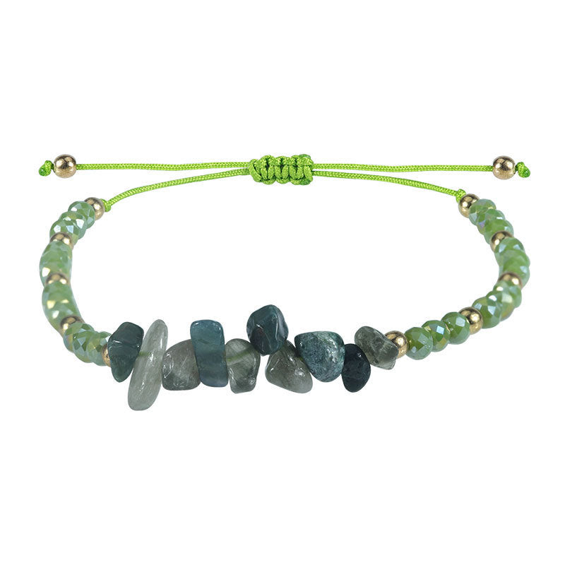 Bohemian Vintage Geometric Natural Crystal Chip Bracelet Unisex Handmade Friendship Jewelry