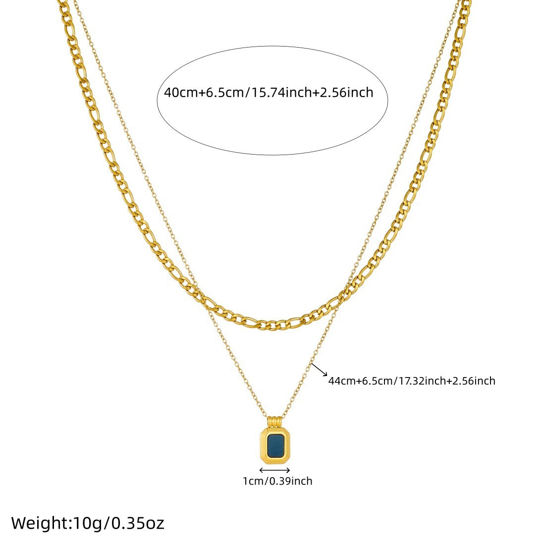 Vintage Gold Plated Stainless Steel Square Geometric Pendant Necklace for Women