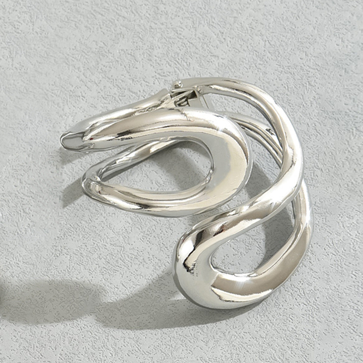 Parure Collana e Bracciale da Donna con Doppio Cerchio Geometrico, in Lega Placcata Oro 18K, Lusso Leggero