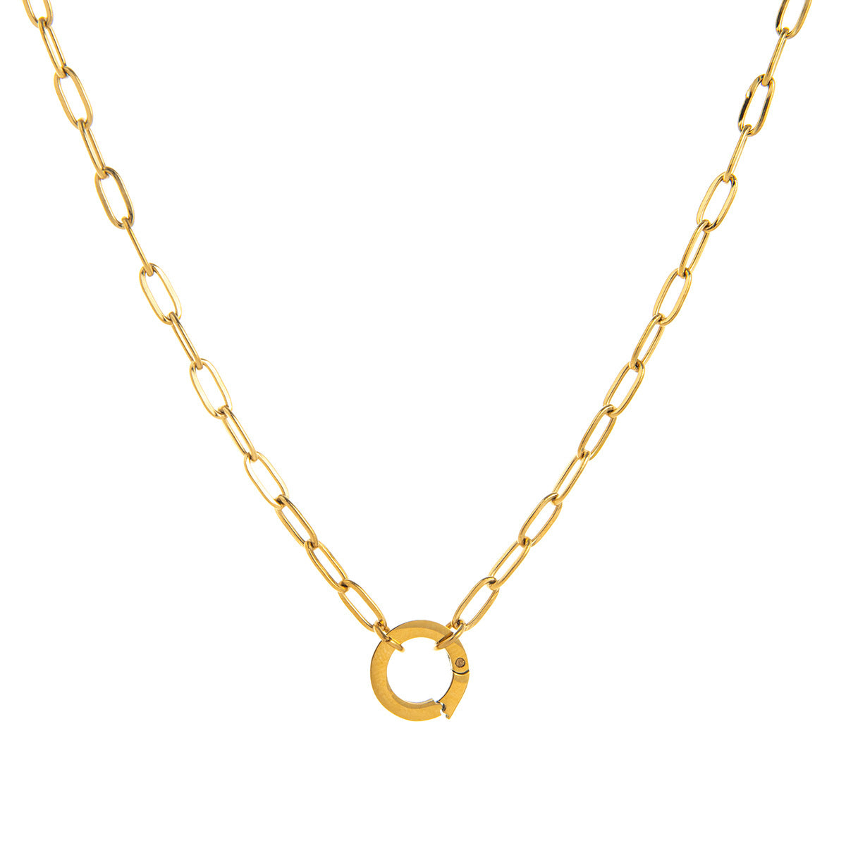 Minimalist Square Titanium Steel Gemstone Pendant with Cubic Zirconia Inlay DIY Charm Bar Necklace for Women