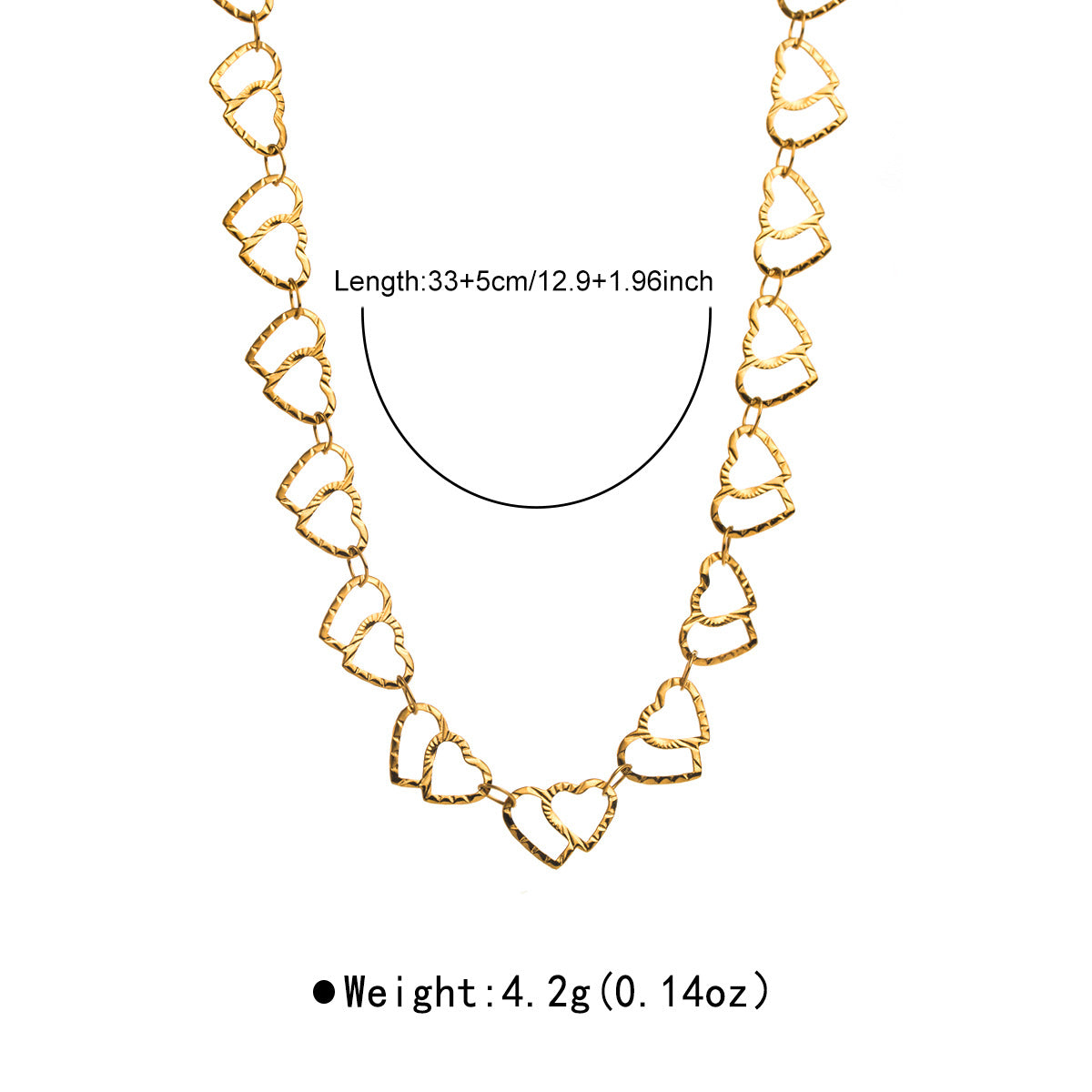 Minimalist Hollow Heart Pendant Necklace in Stainless Steel with Plated Finish for Women