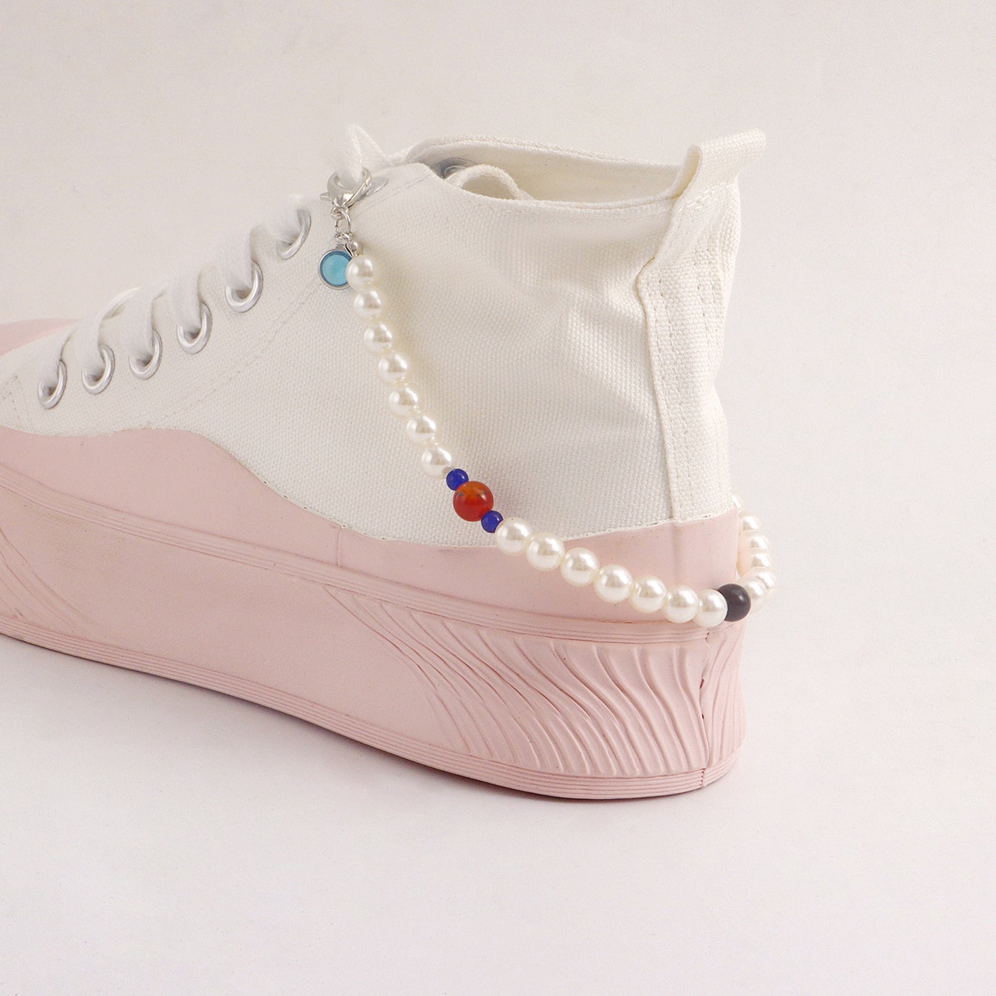 Hip-hop Punk Minimalist Geometric Alloy Anklet with Imitation Pearl and Colorful Beads Charm Bar