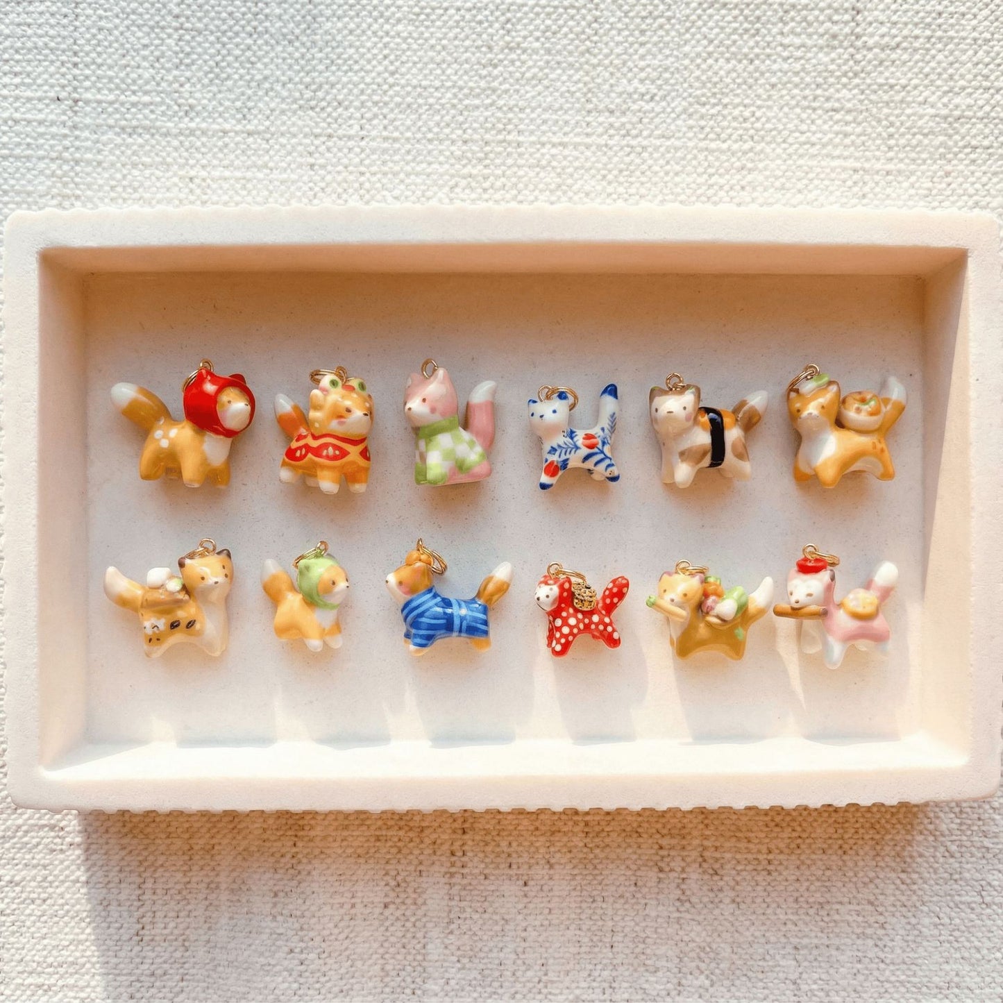 Vintage 14K Gold Plated Drip Oil Painted Squirrel Animal Charm Bar Pendant Brass Stainless Steel