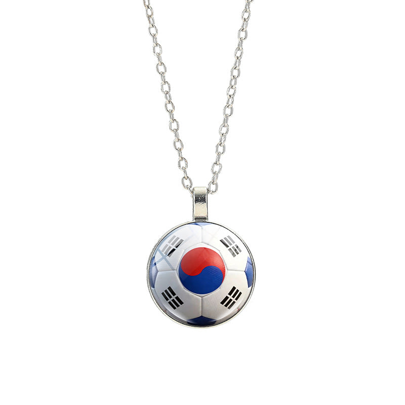 Collana Unisex Casual con Pendente Rotondo Geometrico in Cristallo, Placcato in Lega, con Catena a Cavo
