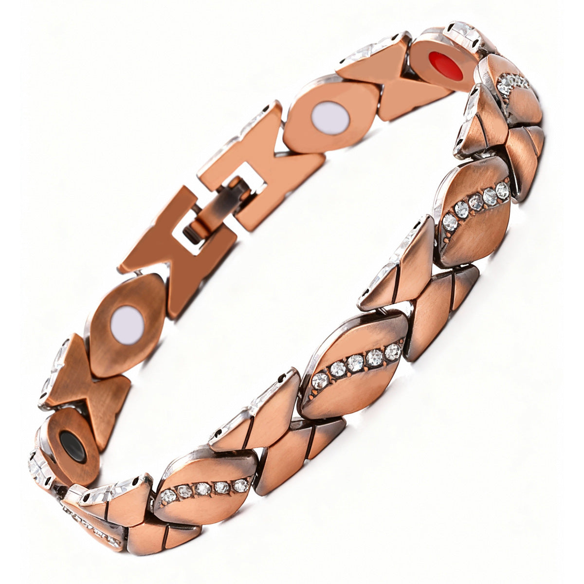 Bracciale Minimalista Magnetico Regolabile a Forma di Foglia in Lega di Zinco Placcato con Design Geometrico per Donna e Uomo