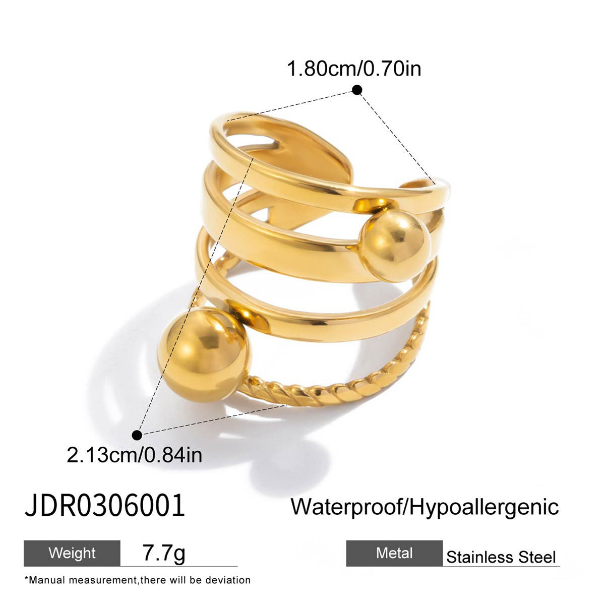 Anello Geometrico in Acciaio al Titanio con Accenti di Zirconia, Elettroplaccato per un Look Lussuoso e Resistente allo Sbiadimento, Fascia Minimalista alla Moda da Donna