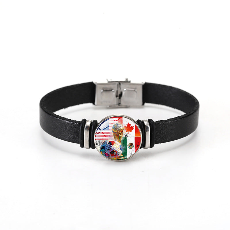 Casual Geometric Plated Leather Bracelet Unisex