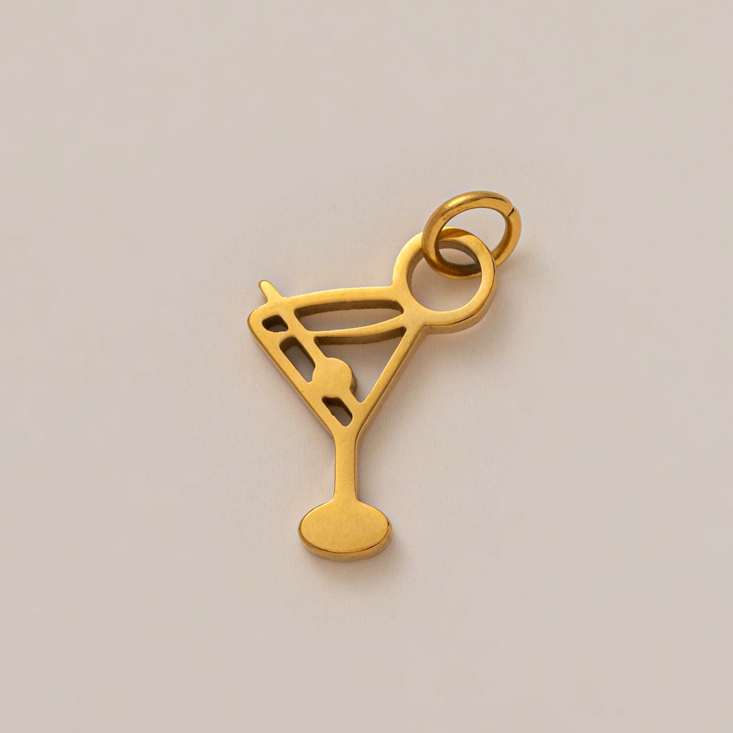 Vintage 18K Gold Plated Stainless Steel DIY Charm Bar with Geometric Heart Butterfly Pendants on Ball Chain
