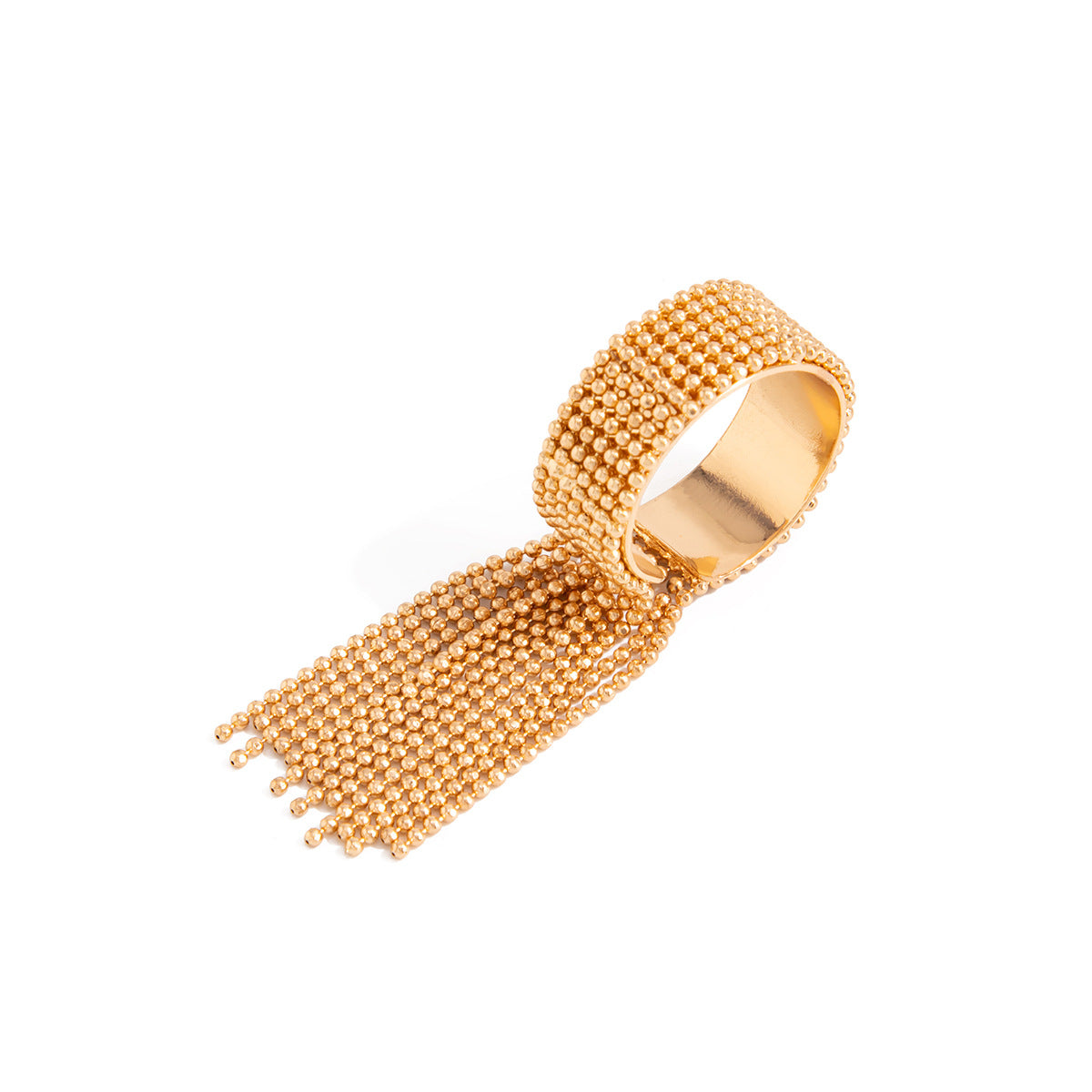 Hip-hop Streetwear Geometric Round Ball Chain Plated Iron Brass Ring for Women