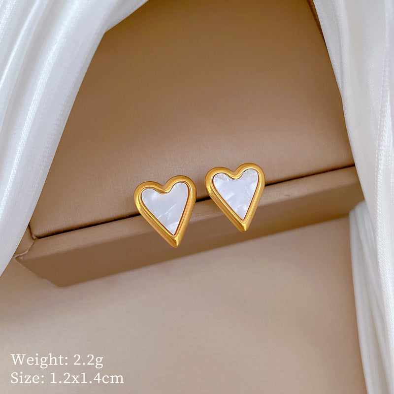 Collana con ciondolo a cuore minimalista in acciaio al titanio placcato oro per donna e uomo, stile medaglione a catena irregolare