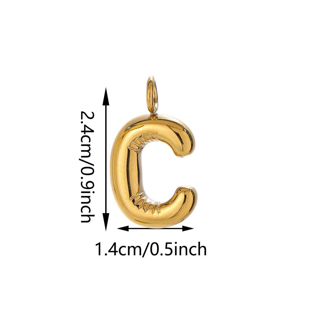 Elegant Plated Stainless Steel Letter Bag Charm