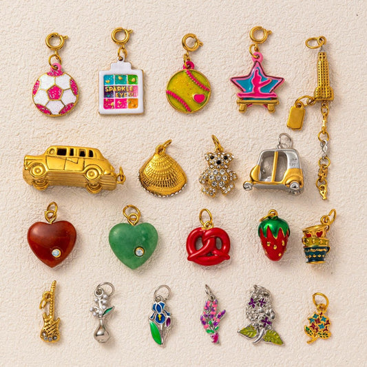 Vintage PVD 18K Gold Plated Stainless Steel Eyeshadow Palette Charm Bar