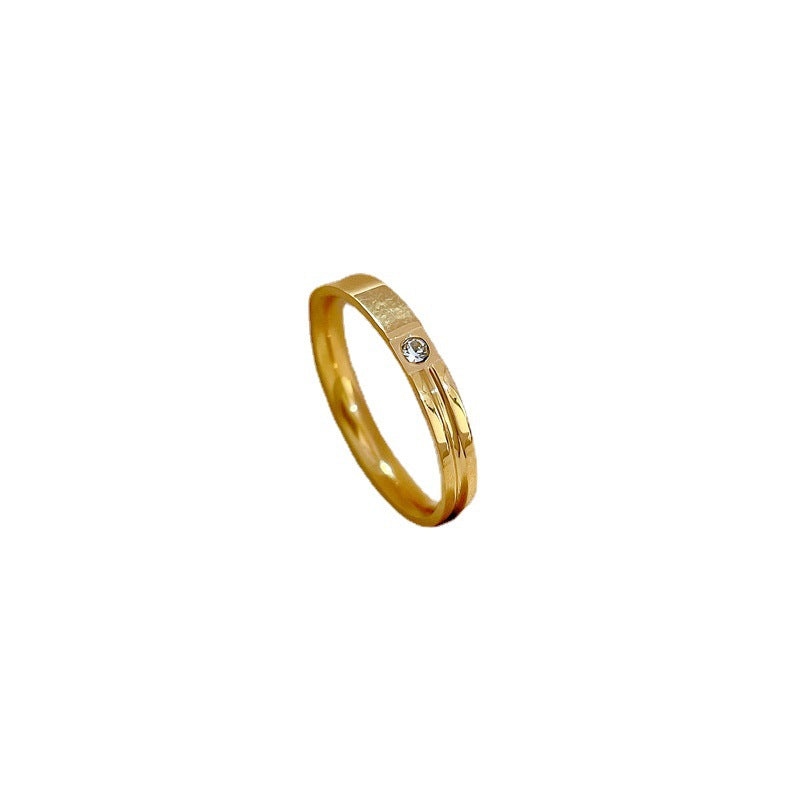 Anello da dito in titanio e acciaio minimalista con corona geometrica per uomo e donna, finitura lucida, per serate in discoteca e per lo styling di tutti i giorni