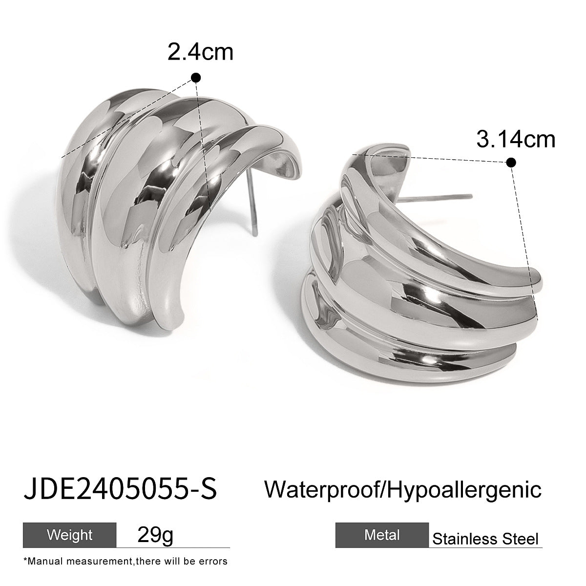 Elegant Geometric Plated Stainless Steel Earrings for Women