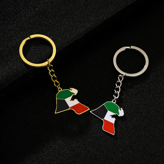 Colgante de Llavero de Acero Inoxidable con Esmalte en Forma de Corazón Estilo Étnico para Hombres y Mujeres