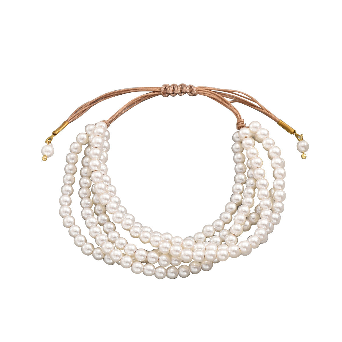 Pulsera de Perlas Geométricas Minimalistas para Mujer, Ajustable, de Múltiples Capas, Joyería Artesanal con Acentos Redondos y Lineales