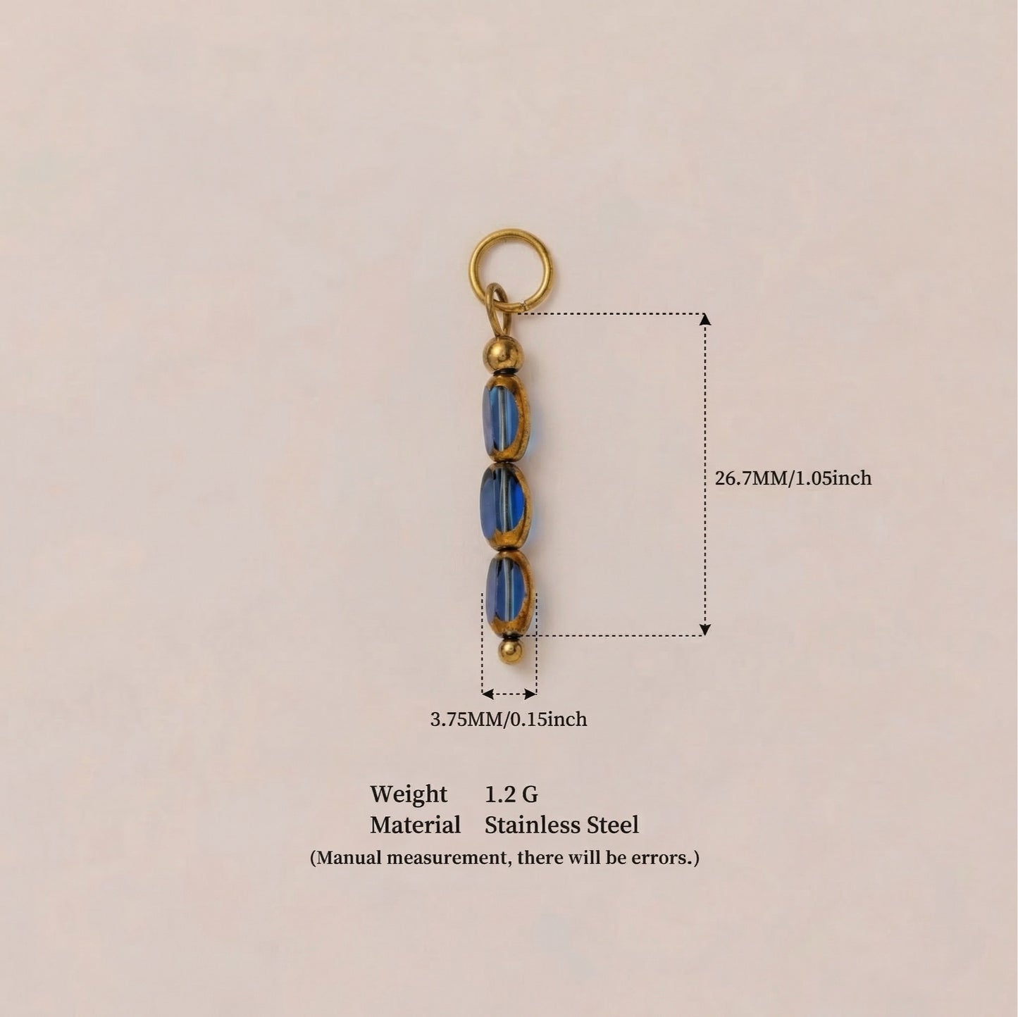 Charm Bar Fai Da Te Vintage Floreale in Acciaio Inossidabile Placcato Oro 18K PVD