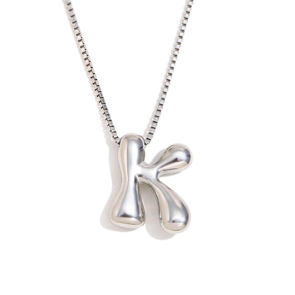 Minimalist Fashion Letter Necklace for Women Stainless Steel Pendant with 18K Gold Plating