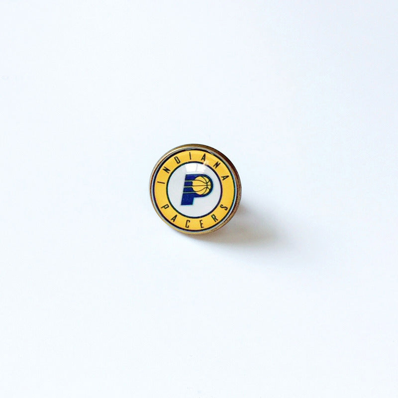 Pin de solapa metálico de equipos de baloncesto retro de la NBA - Insignia con gema vintage - Broche de Kobe Curry - Regalo para fans - Unisex