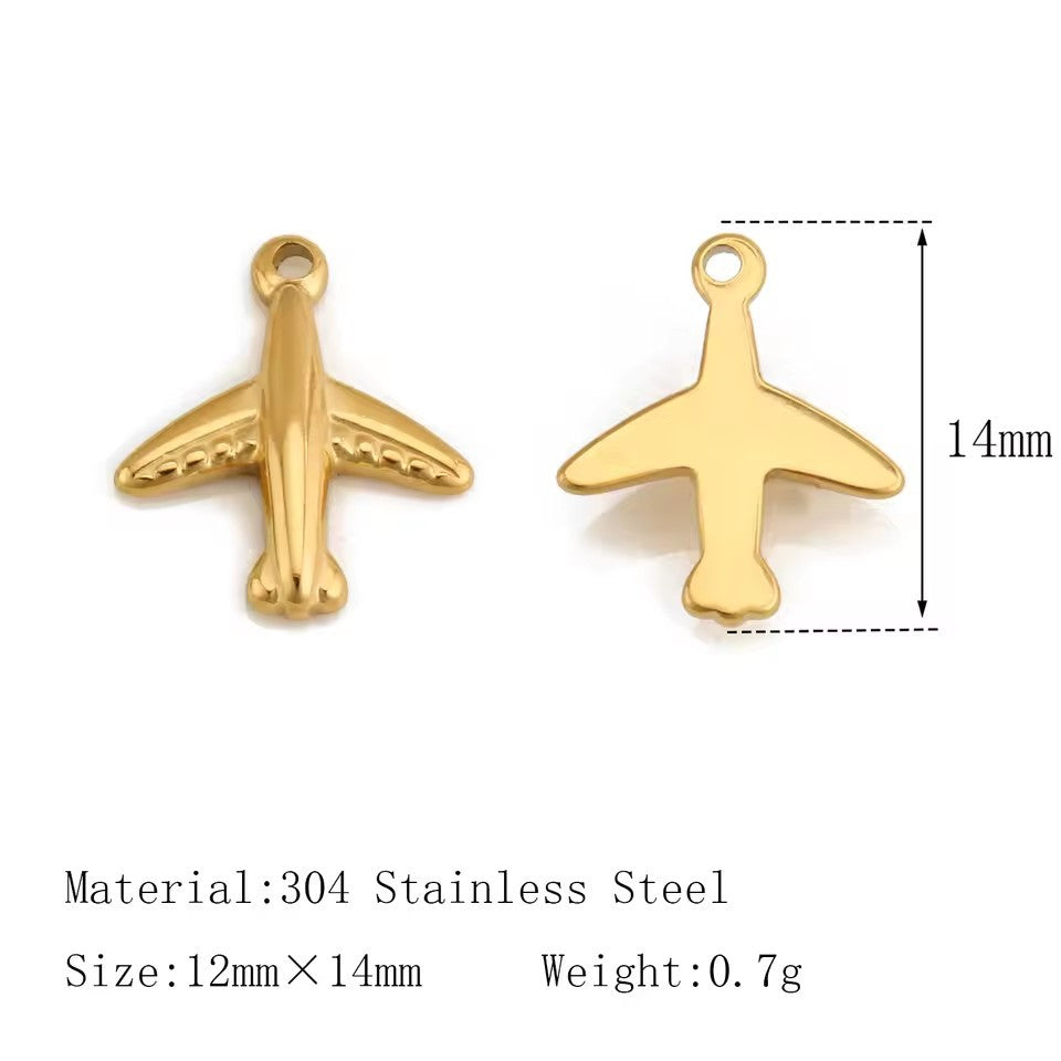 Vintage 18K Gold Plated Stainless Steel Fruit Pendant Charm Bar for Women