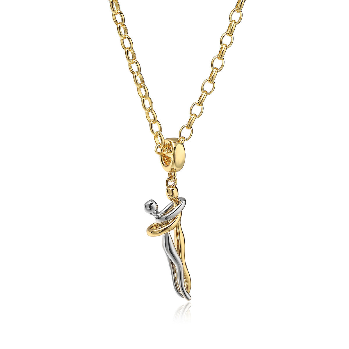 Collana Pendente Irregolare Geometrica Minimalista da Donna, con Catena in Rame e Medaglione