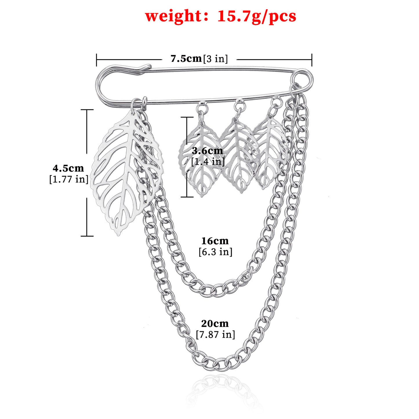 Women's Luxury Vintage Leaf Shape Alloy Plated Brooch, Elegant Hollow Design, Fashion Metal Pin Jewelry