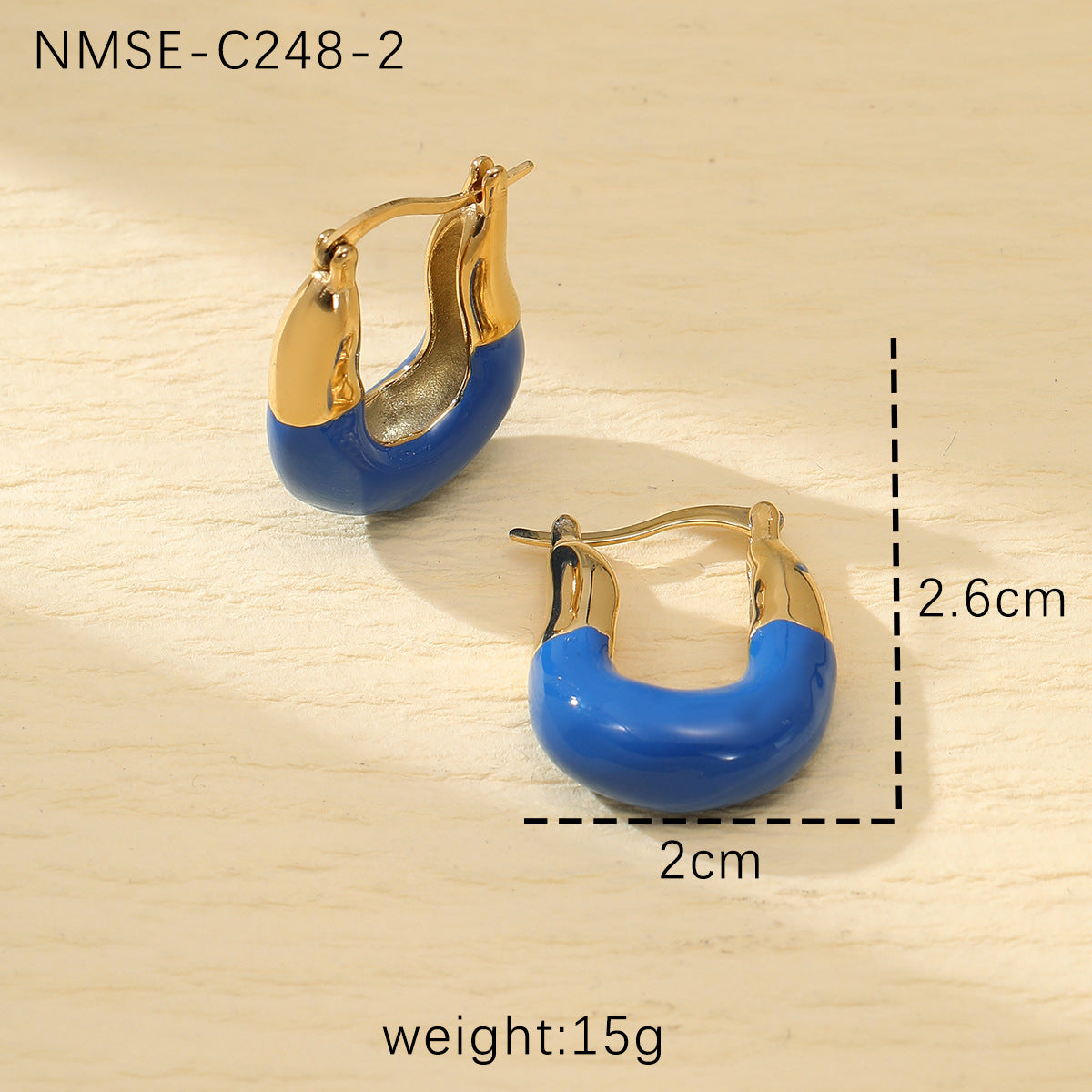 Orecchini a U alla moda da donna in acciaio al titanio con rivestimento in smalto, finitura lucida, design minimalista e adatto all'ufficio
