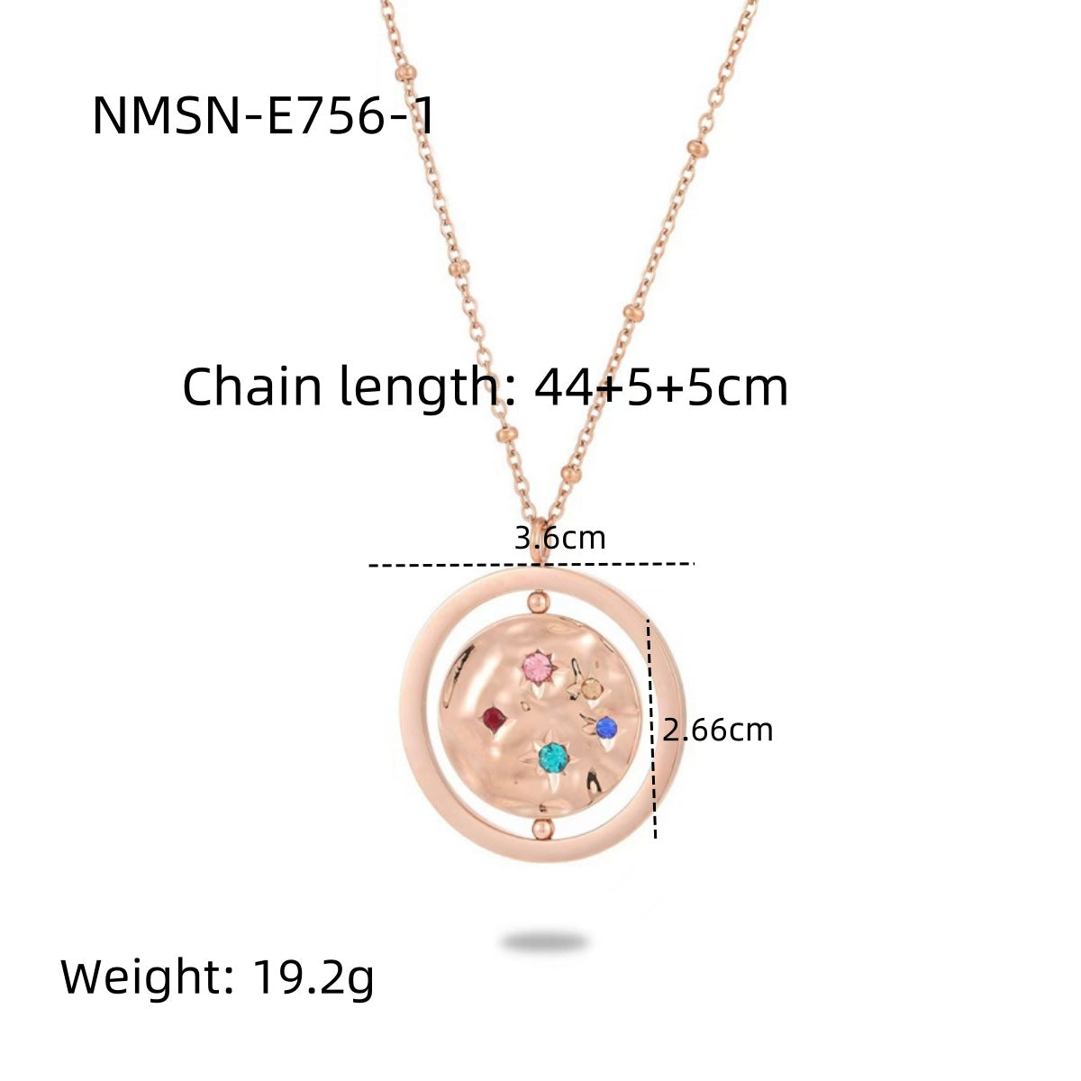 Collana alla moda in stile OL con motivi geometrici in acciaio inossidabile e stelle in zirconia colorata, catena maglione in acciaio al titanio ipoallergenico