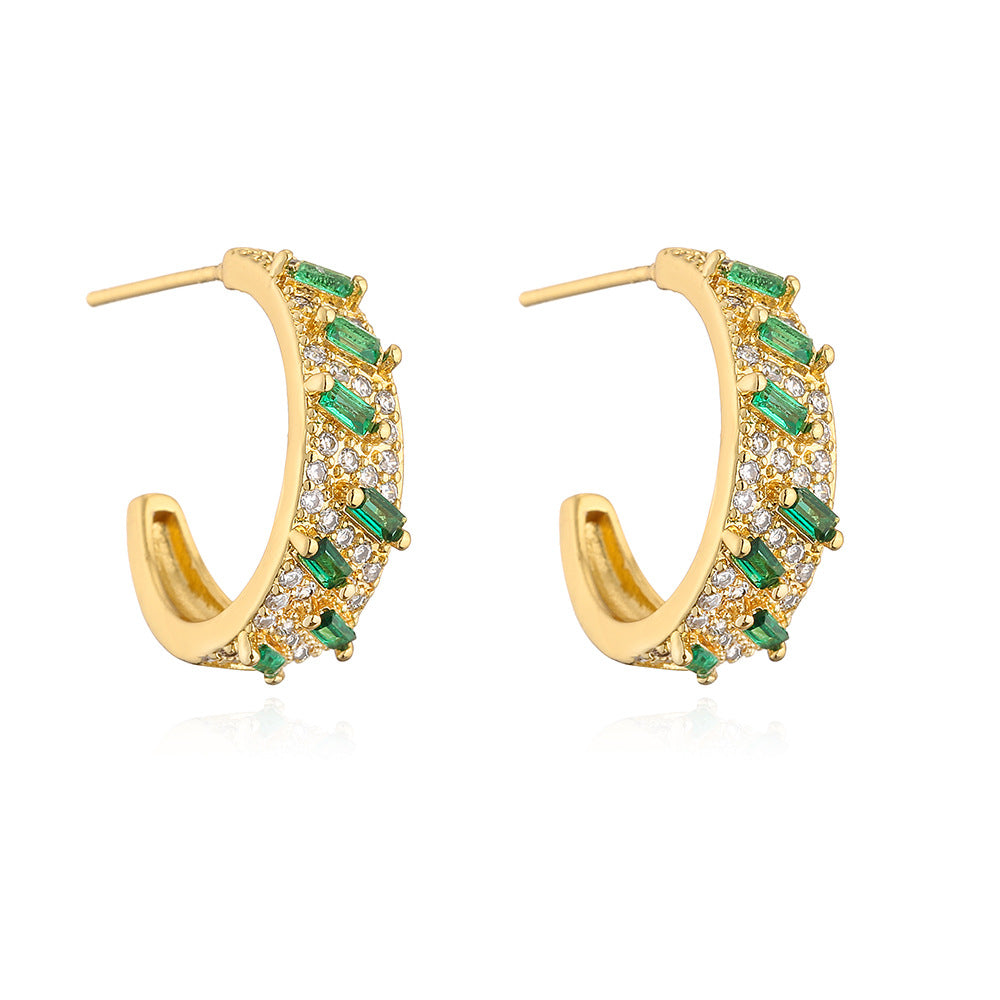 Minimalist Geometric Copper Earrings with Gold Plating for Women