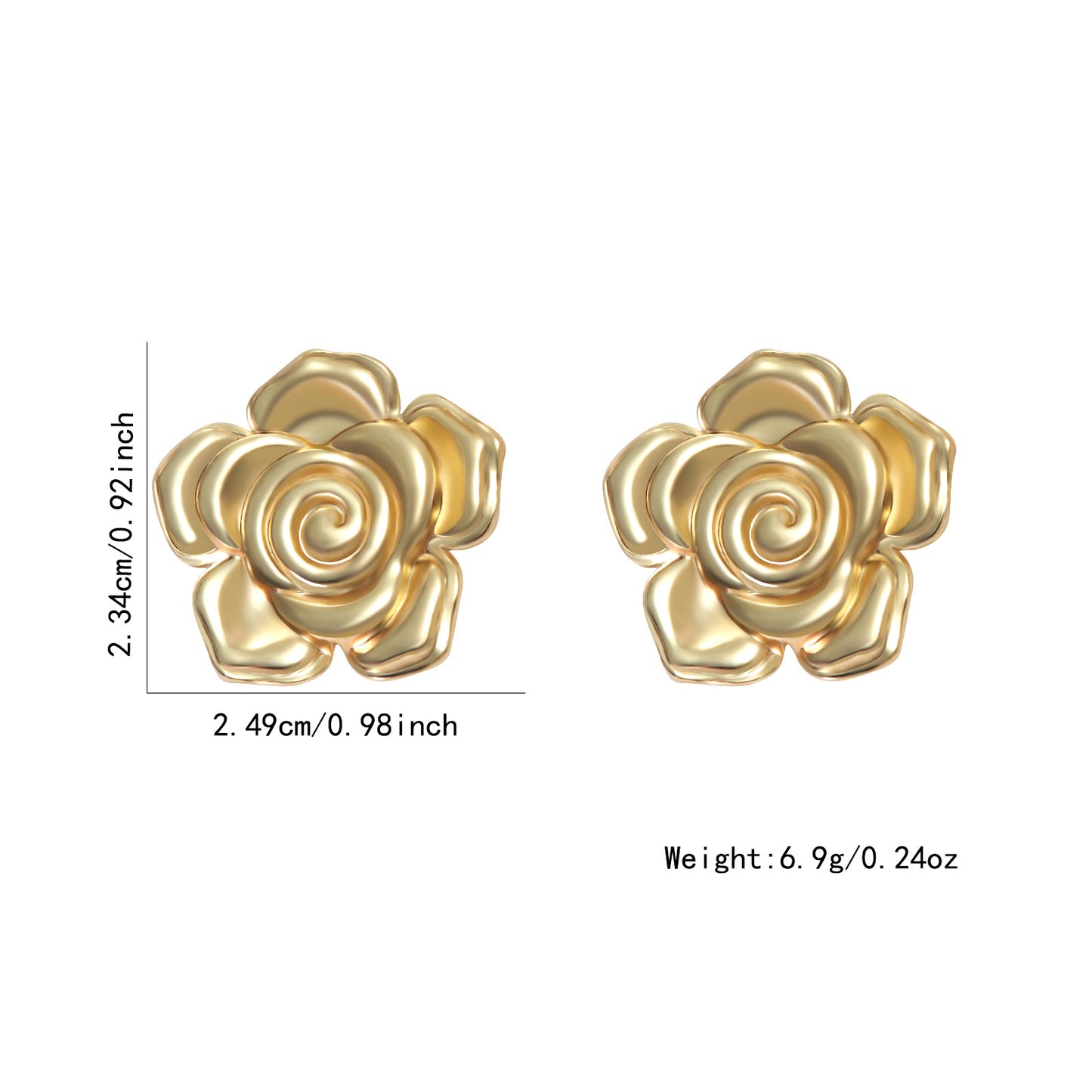 Vintage Luxury Stainless Steel Floral Stamping Earrings