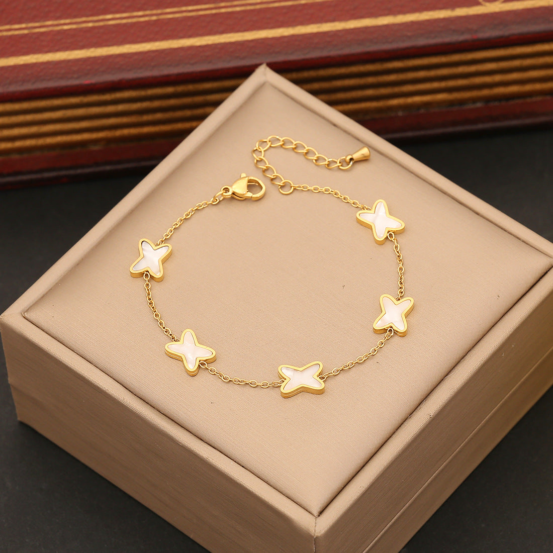 Geometric Asymmetrical Stainless Steel Pendant Necklace Set with Beveled Square Accents for Women